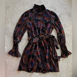 Zara mock neck paisley dress